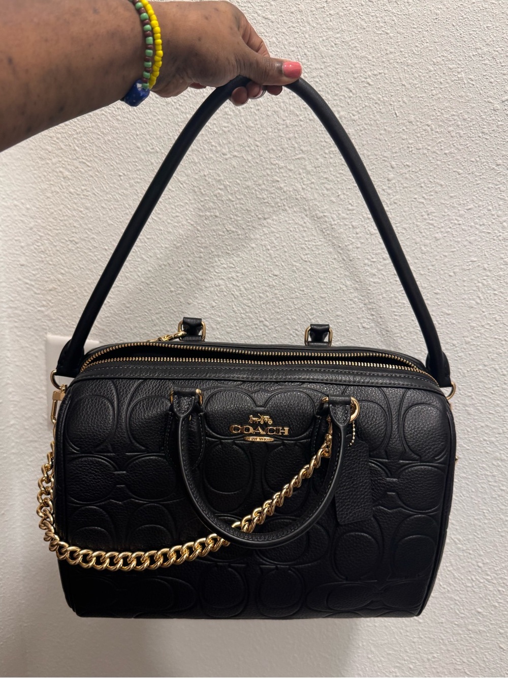 Coach Rowan Large Satchel in Signature Leather + Chain & Strap Set - Picture 6 of 9